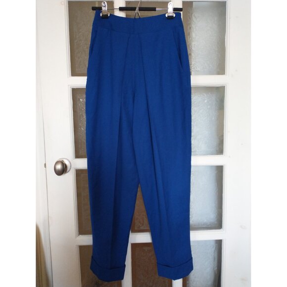 TAVAN & MITTO deisgners - Pants 100% Italian virgin wool - royal blue - Picture 8 of 16